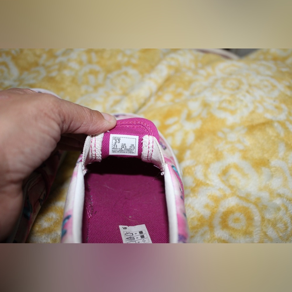 Size 3.0 kids butterfly and unicorn vans sneakers.